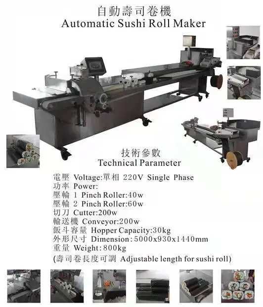 Factory Supply Full Automatic Sushi Machine Onigiri Maker Production Line Machine Automatic Sushi Roll Machine