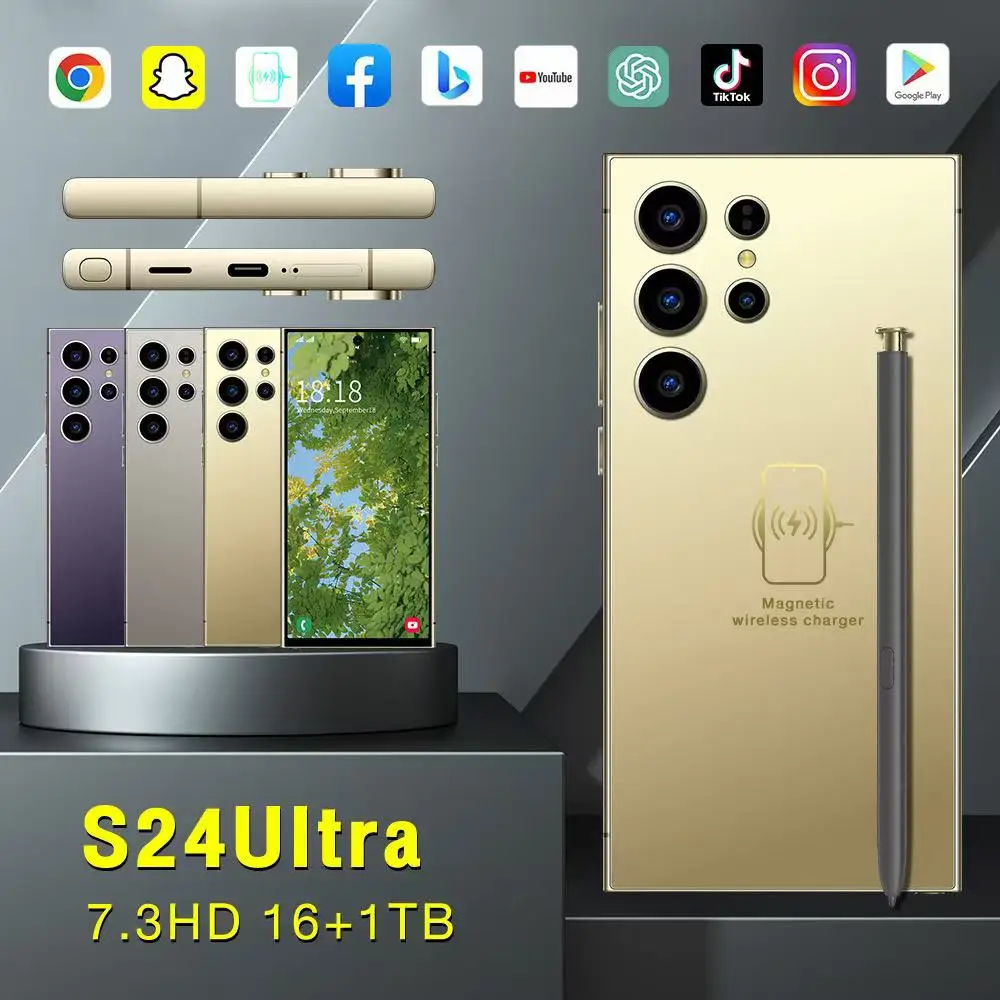 2024 S24 Ultra Cellphone Original 16GB+1TB Smartphone 7inch Unlocked dual card 5G Phones Android 13.0 Mobile phones