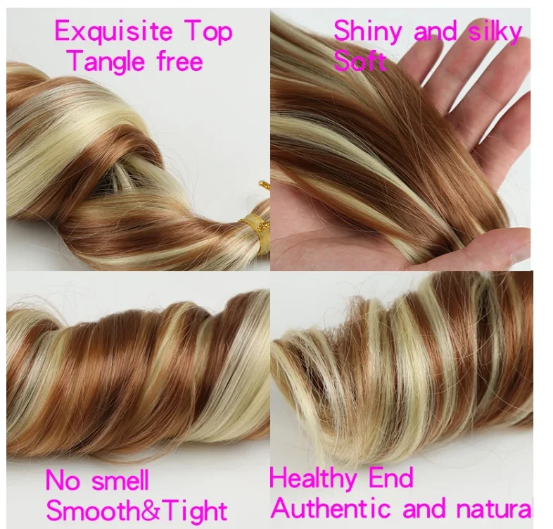 Answer Hair 22 Inch 150g Spiral  Loose Body Wave Synthetic Braiding Hair Spiral French Curls Extensions for Woman