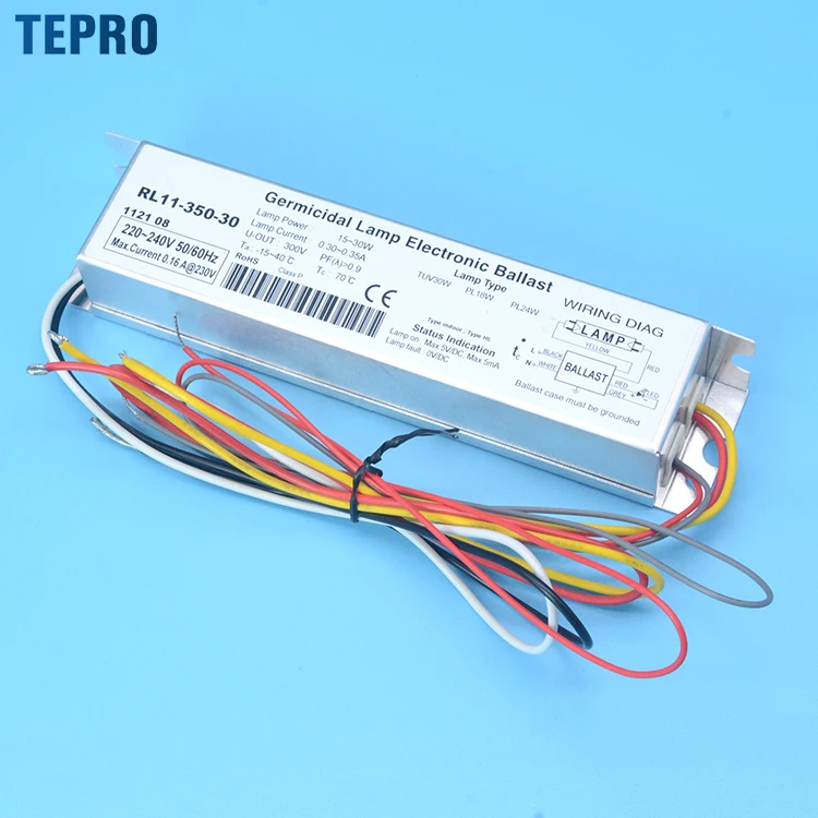 RL11-350-30 Water Treatment Uv Amalgam Disinfection Lamp Electronic Ballast Preheat Start sterilizer electrical ballast