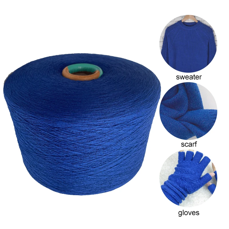 High Tenacity Knitting Machine Recycled Weaving Polyester Yarn Knitted Open End Acrylic Blended Yarn For Sale