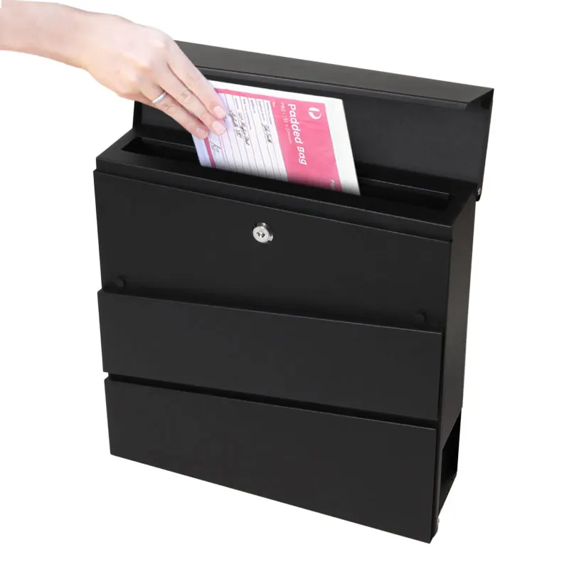 wholesale wall mounted stainless steel lockable mailbox outdoor big metal mail box apartment door letter