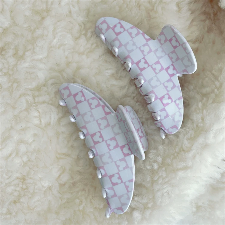 Fashion Acetate Hair Claw Multi-color Cartoon Pattern Large Claw Clip 4.2 Inch Big Hair Claw for Women Girls