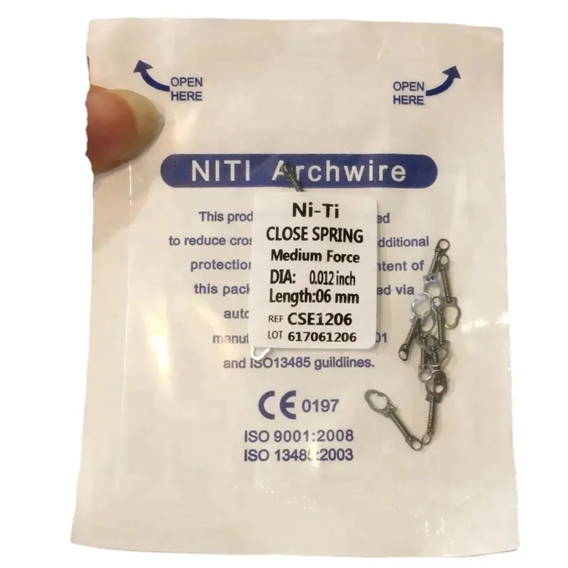 Orthodontic material oral coil arch springs 10pcs/pack multi size medium force orthodontic niti closed spring