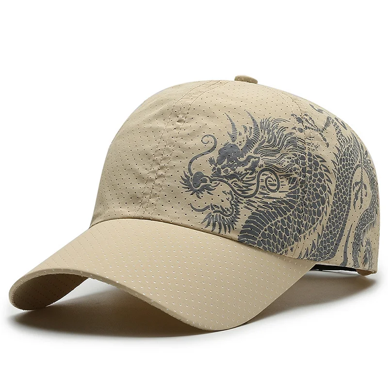 Wholesale Fashion Sport Dragonprinting Hats Baseball Cap dad Hats Embroidery Color For Men