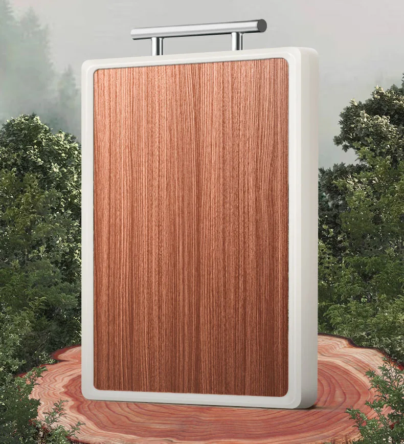 Household double-sided cutting board with stainless steel handle and PP cutting board stainless steel cutting board