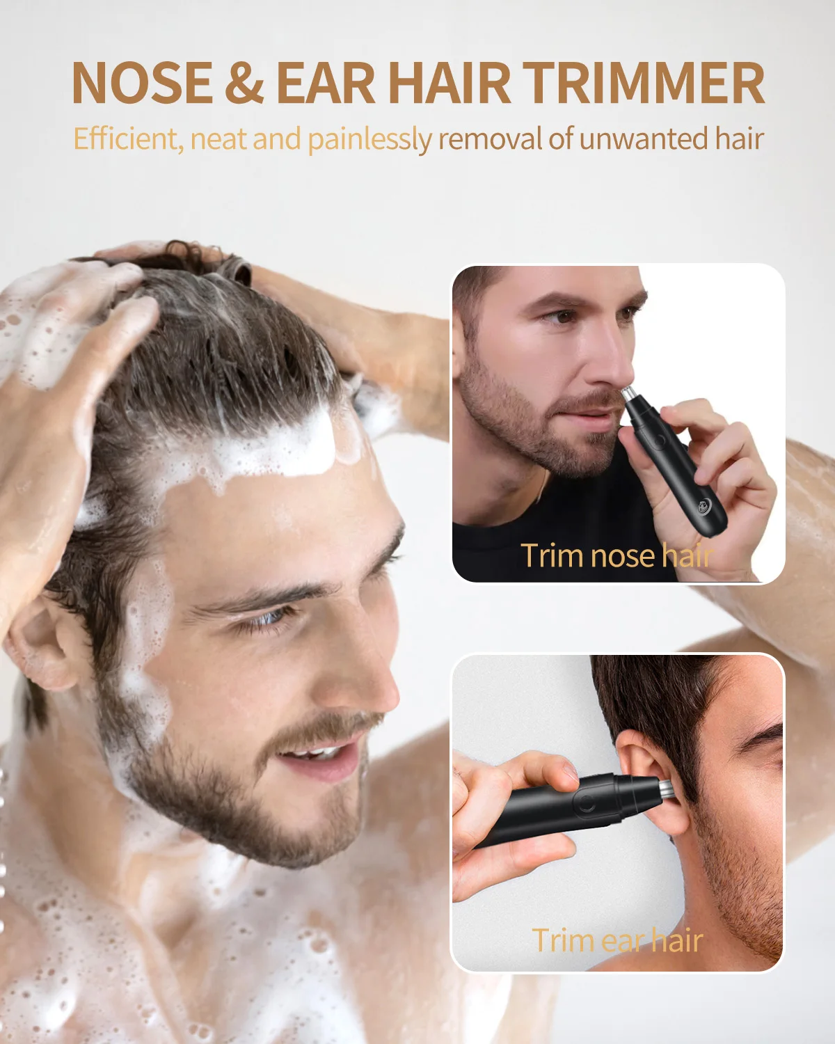 Fasting shipping amazon rechargeable nose hair trimmer electric removal clip nose hair trimmer men ear nose hair trimmer