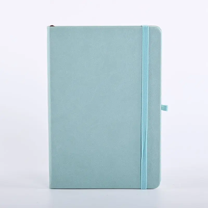 A5 custom size leather cover free LOGO strap horizontal line inner page business notebook diary