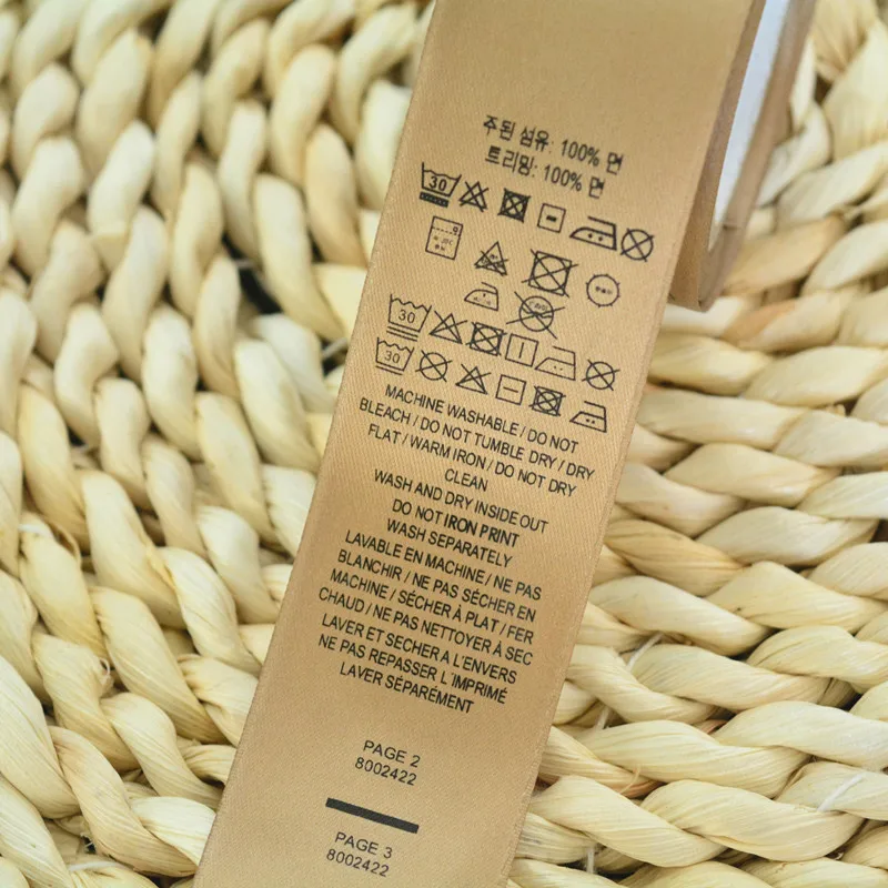 private custom label woven label for men dress shirts wash care labels