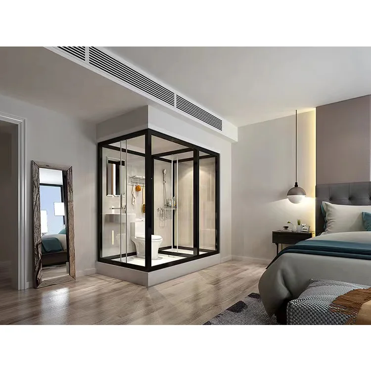 Prefabricated Exterior Bathroom All In One Modular Completed Shower Room Cabin With Toilet & Light modular Shower Enclosure
