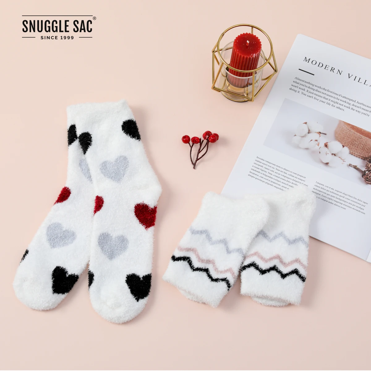 
Snuggle Sac Air Feel Winter Comfortable Foot Warmer Socks Home Sweet Terry Cute Microfiber Bed Fuzzy Socks Women 