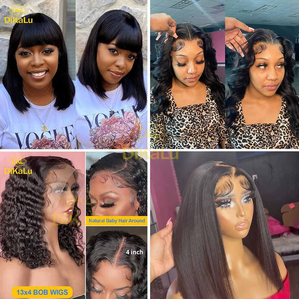 Double Drawn Hd Lace Frontal Short Wig,Cheap Wholesale Custom Peruvian Bob Wigs Lace Front,Virgin Remy Front Lace Wig Human Hair