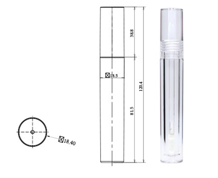 7.8ml Empty Transparent Lipgloss Tube Custom logo Cosmetic Packaging Pink Lip Gloss Tube With Boxs