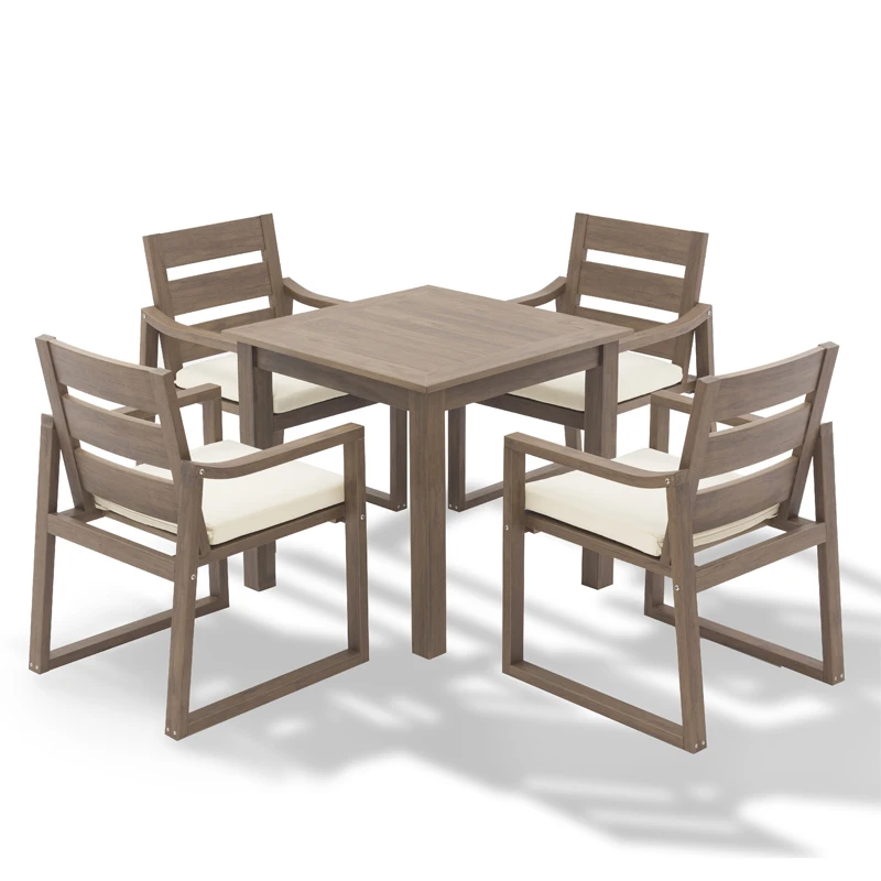 Modern nordic dining room 4 chairs furniture Plastic Wooden chair dining table and chair set