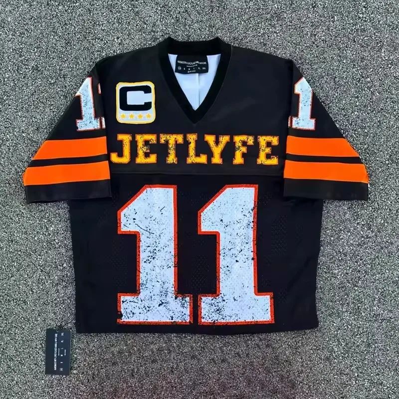 Custom logo Jersey screen Print shirt Wholesale Streetwear Oversized Cropped Tee Top Football Practice Mesh T-Shirt For Men