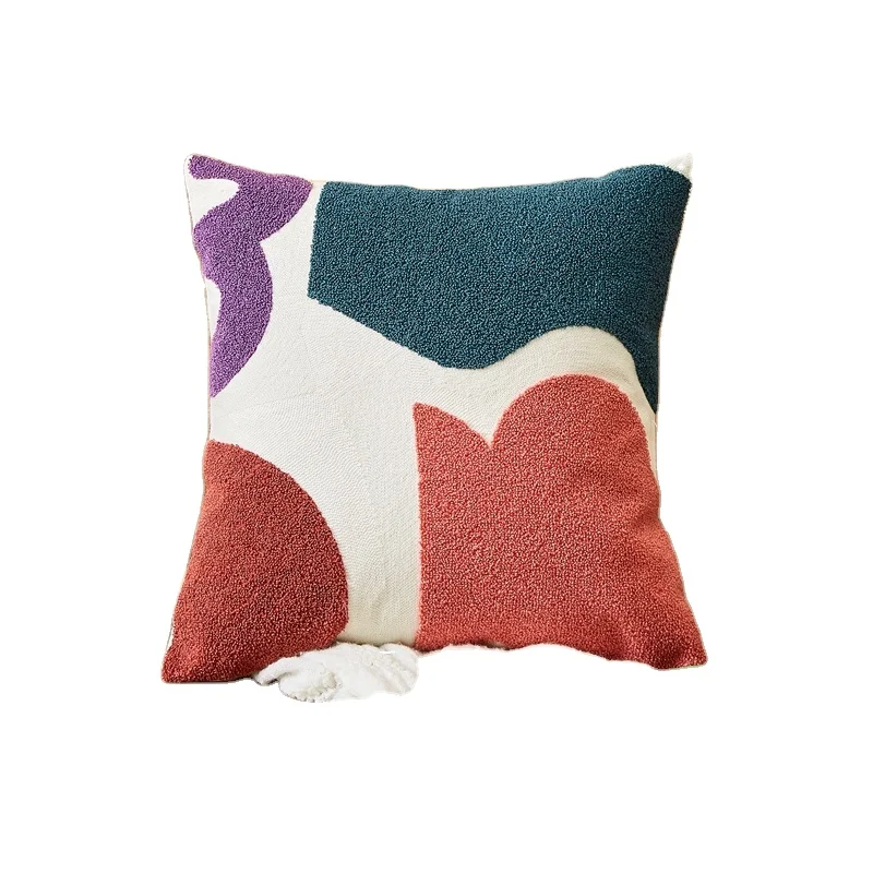 Canvas Wholesale Chain Stitch Crewel Embroidery Cushion Cover  Chinese style Decorative Throw Couch Sofa Cushion Cover