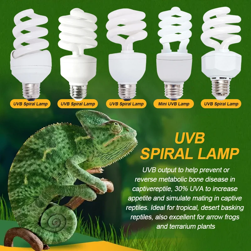 ShengXiang Quality Reptile Light 13W 26W Uva Uvb Sun Spiral Lamp Bulbs Led 2.0 5.0 10.0 reptile lamps