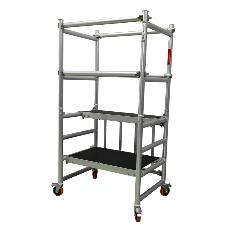 Mini Aluminum Mobile Scaffold Portable Indoor Home Use Rolling Wheel Folding Scaffolding