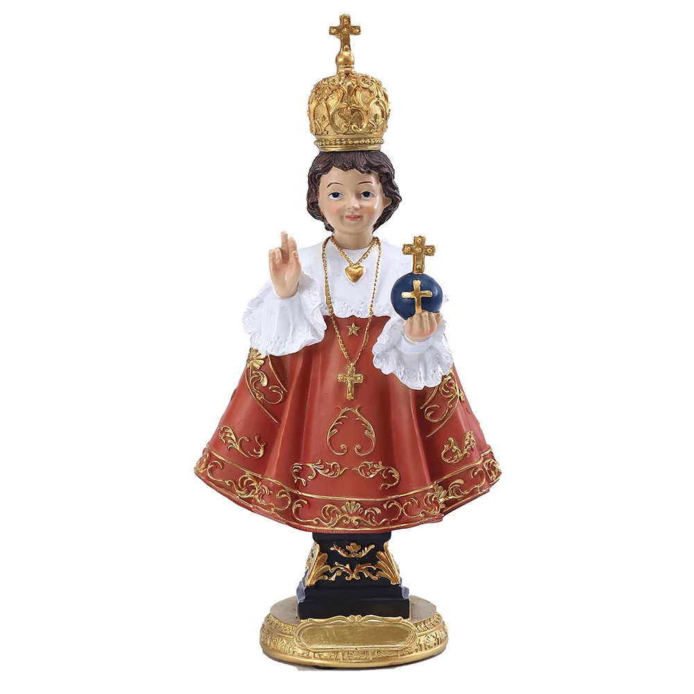 11inch Catholic Infant Jesus of Prague Statue Resin Jesus Sculpture Decoration Infant Jesus of Prague Figurine Religious Gift