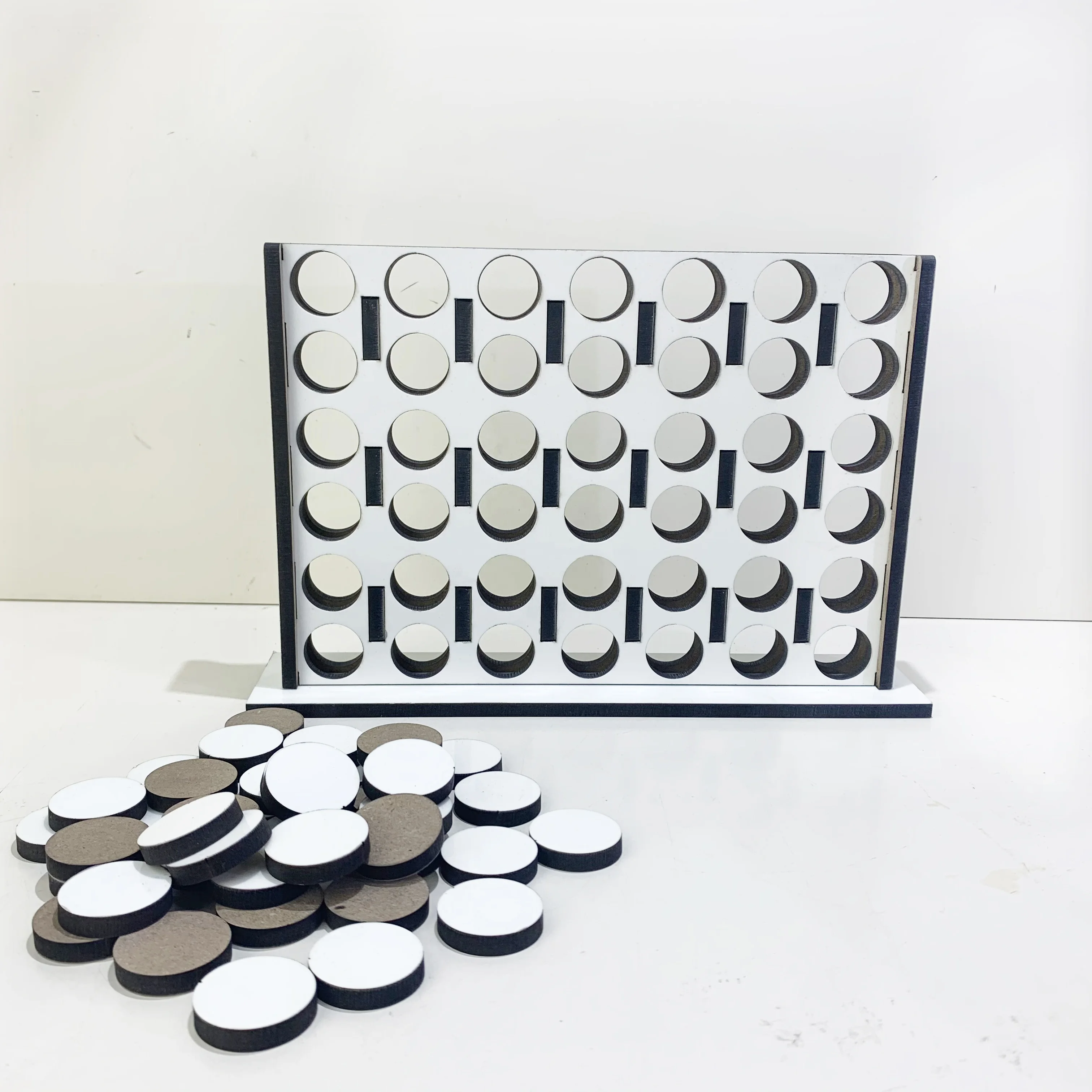 Craft Personalized Sublimation Blank MDF Game Board Wooden Connect Four Game with 44 Double Side Chips