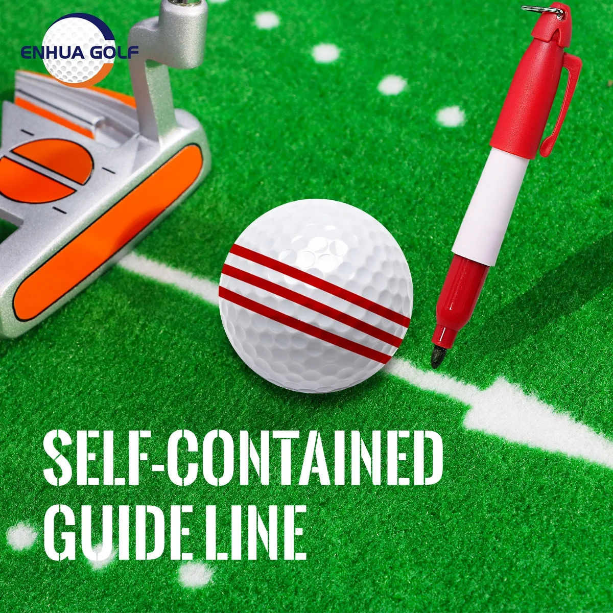 Мяч для гольфа проведенными линиями маркерных ручек с 2 ручками инструмент для выравнивания-Гольф аксессуары для вкладыш для рисования набор трафаретов и мяч для гольфа
