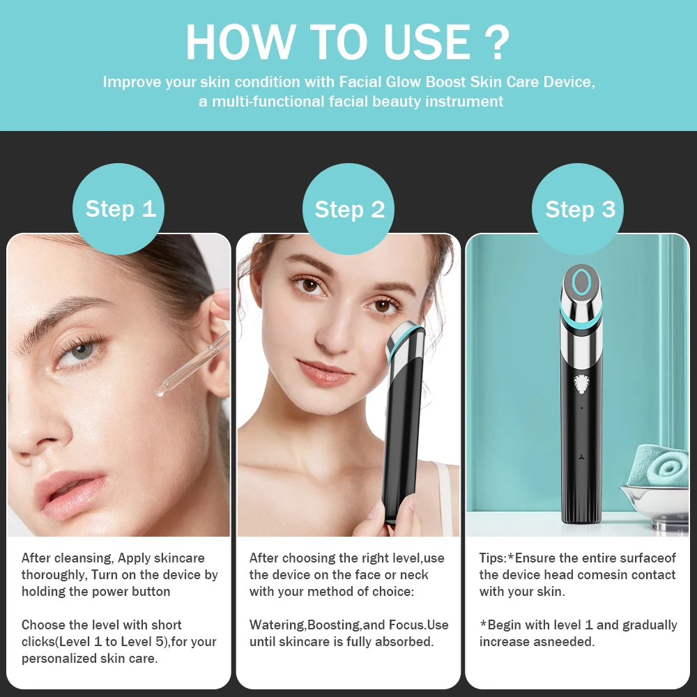 Beauty Facial Treatment Device for Anti-Aging Led Light Therapy Facial Massager Anti Wrinkle Skin Care Facial Led Wand