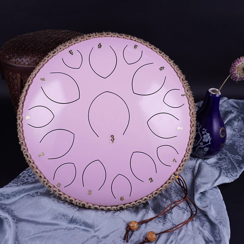 Made in China high cost performance Music therapy white 14 inches 15 tone Tank Handpan  drum toy hunk drum Steel tongue drum