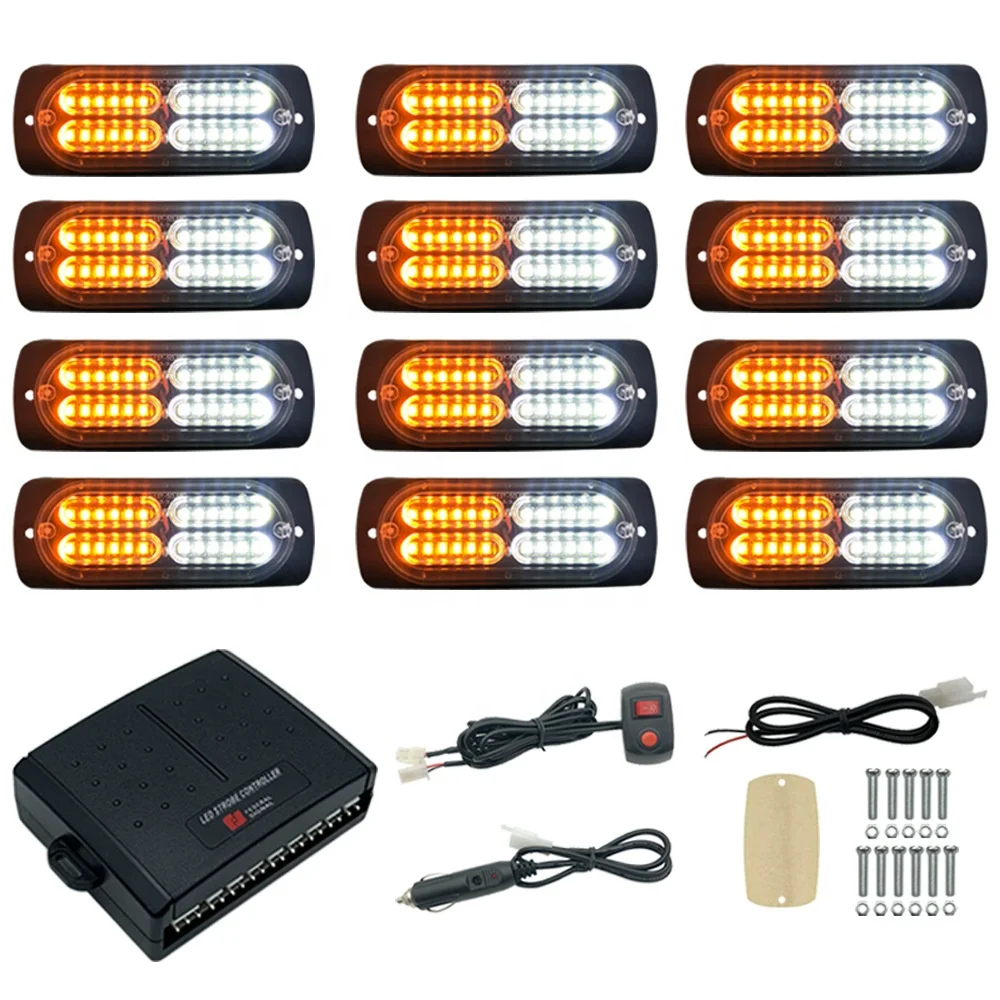 Surface grille led strobe lights for car truck SUV emergency vehicle surface grille mount led strobe light warning strobe light