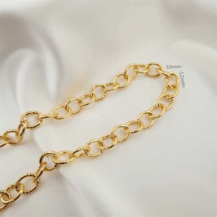 Golden necklace chains for jewelry making  HIP-HOP 18k gold plated chains accessories Cuban style Daikin necklace chain