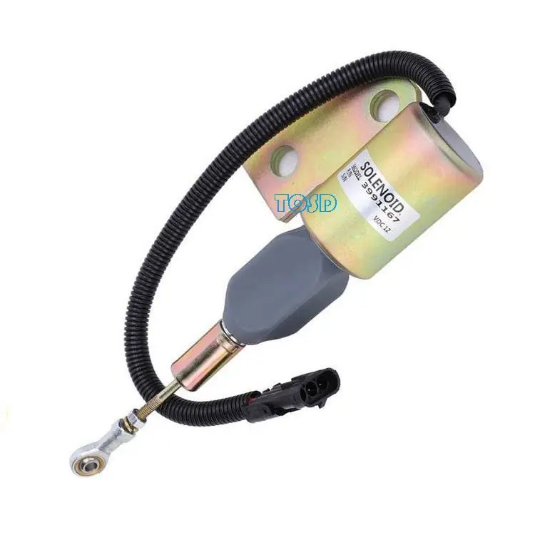 3991167 Fuel Shutoff Solenoid 3964627 3991168 3964628 Cummins 4Bt For Hyundai Case / Ih 1150H Mx100 Mx120