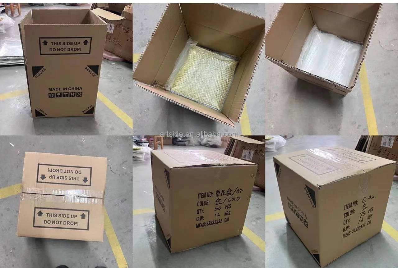 13" Gold Charger Plates with Flora Reef Design Plastic Round Ruffled Rim Dinner Charger Plates for Wedding Party Decoration