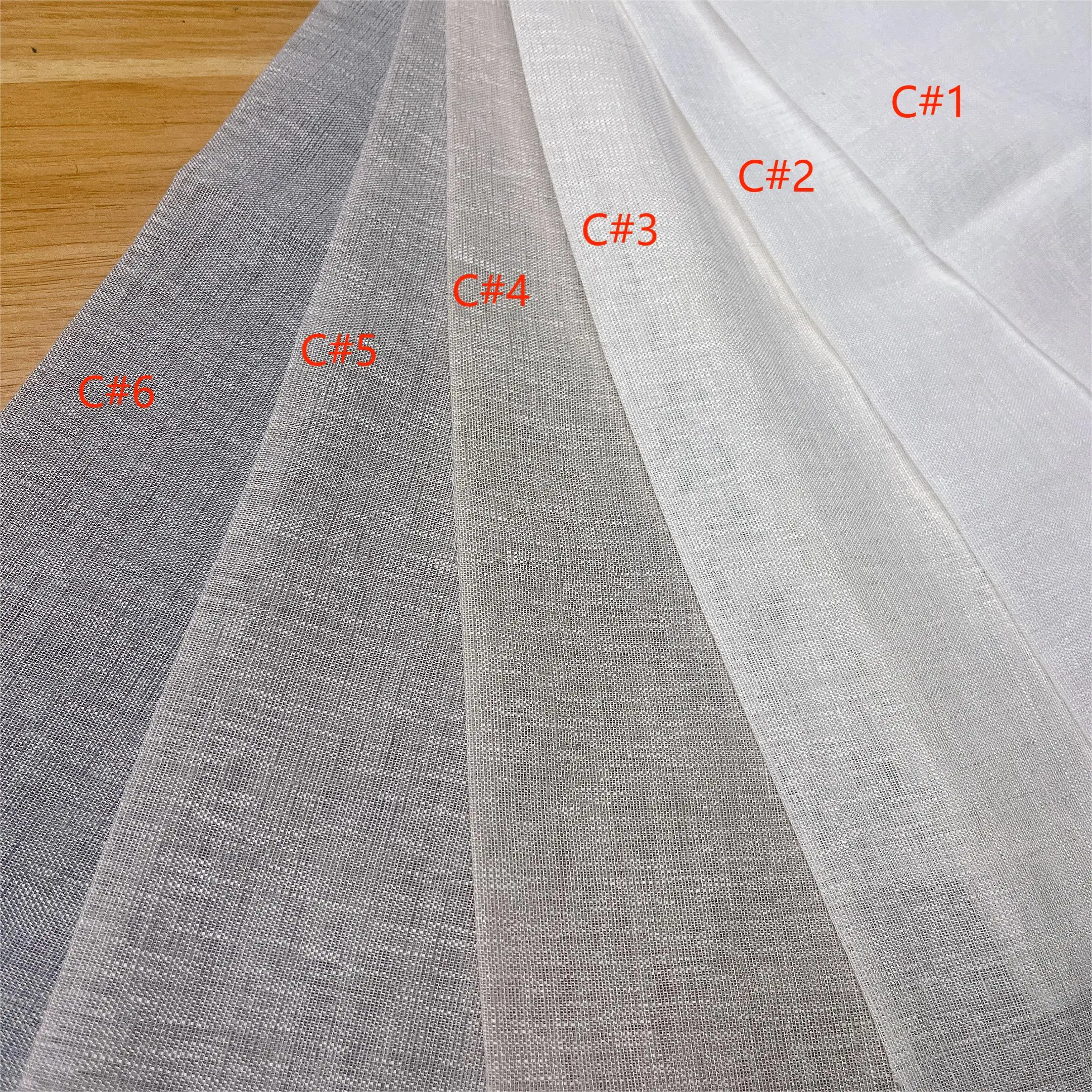 CC-254 Voile Linen Fabric Linen Curtain Fabric Linen Polyester Fabrics for Curtain For The Living Room