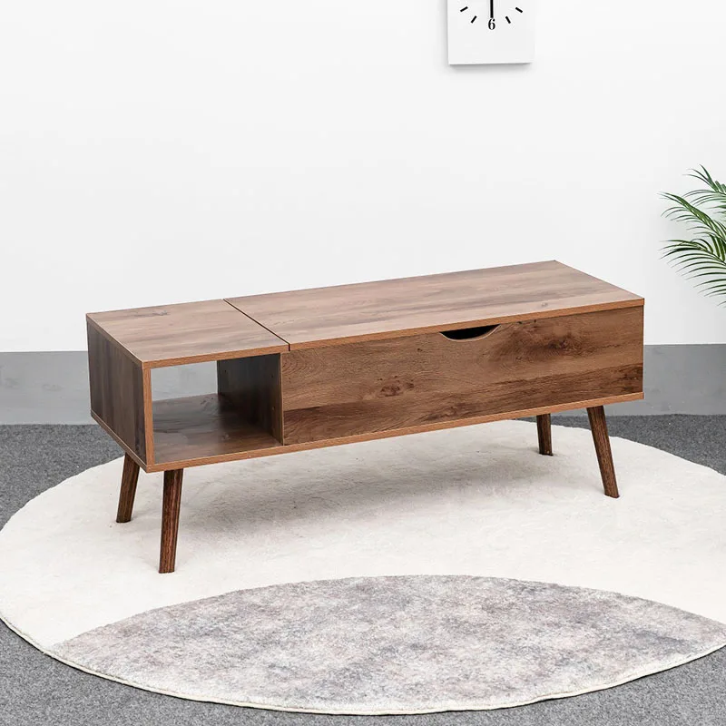 Midcentury vintage room antique lift top height adjustable coffee table with hidden compartment storage