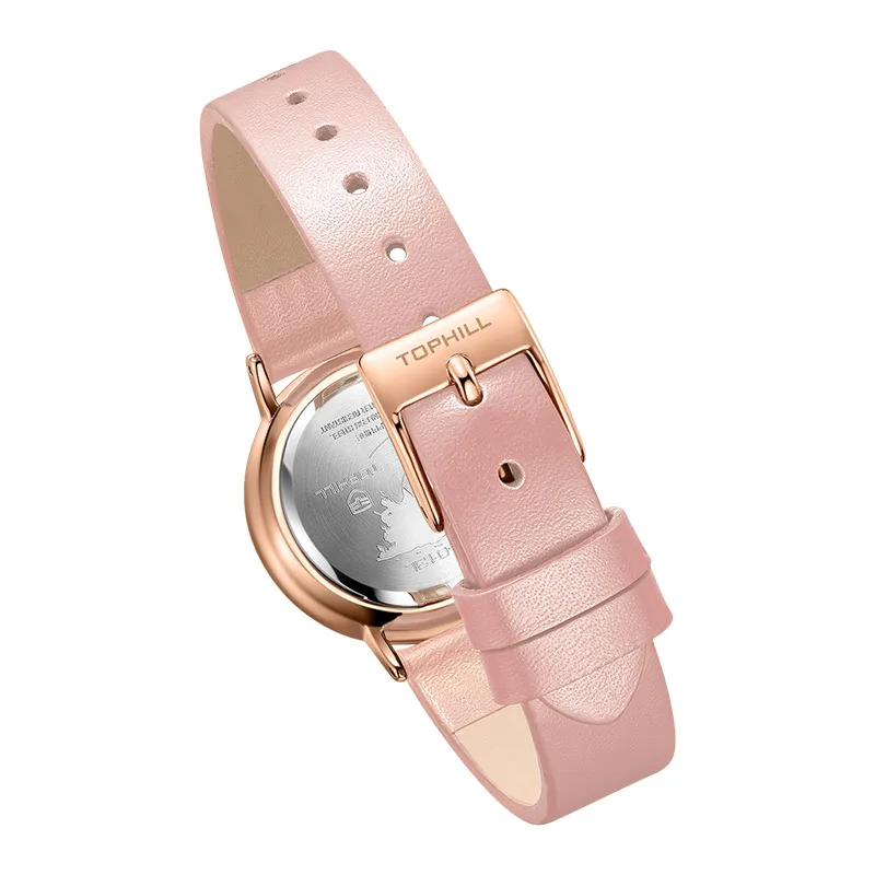 Elegant Slim Women Genuine Leather Strap Wrist Watch Lady Fancy Quartz Watches