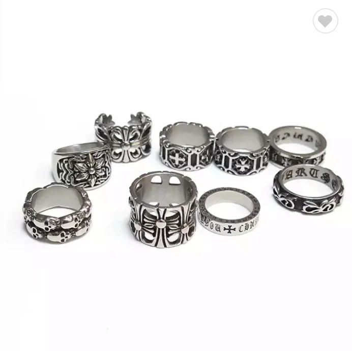 Dropshipping New Hand-woven Women Fashion Vintage Jewelry Punk Adjustable Mens Rings Stainless Steel Jewelry Hip Hop Punk Ring