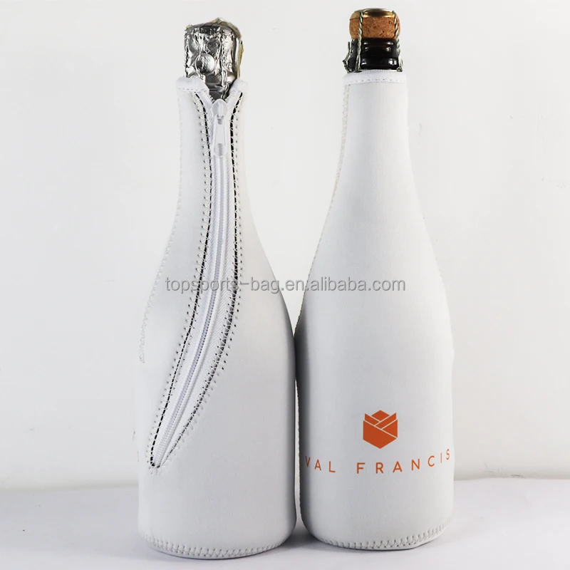 2023 Blank Thermal Shock Proof Neoprene Wine Sleeve Champagne Glass Bottle Cooler with Zipper