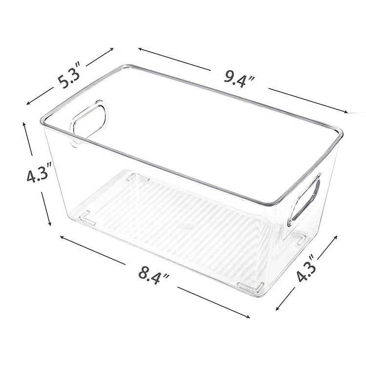 Прозрачный пластиковый ящик для хранения еды дома
