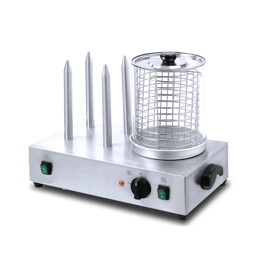 Commercial electric bread steam warmer sausage roller hot dog machine with bun warmer