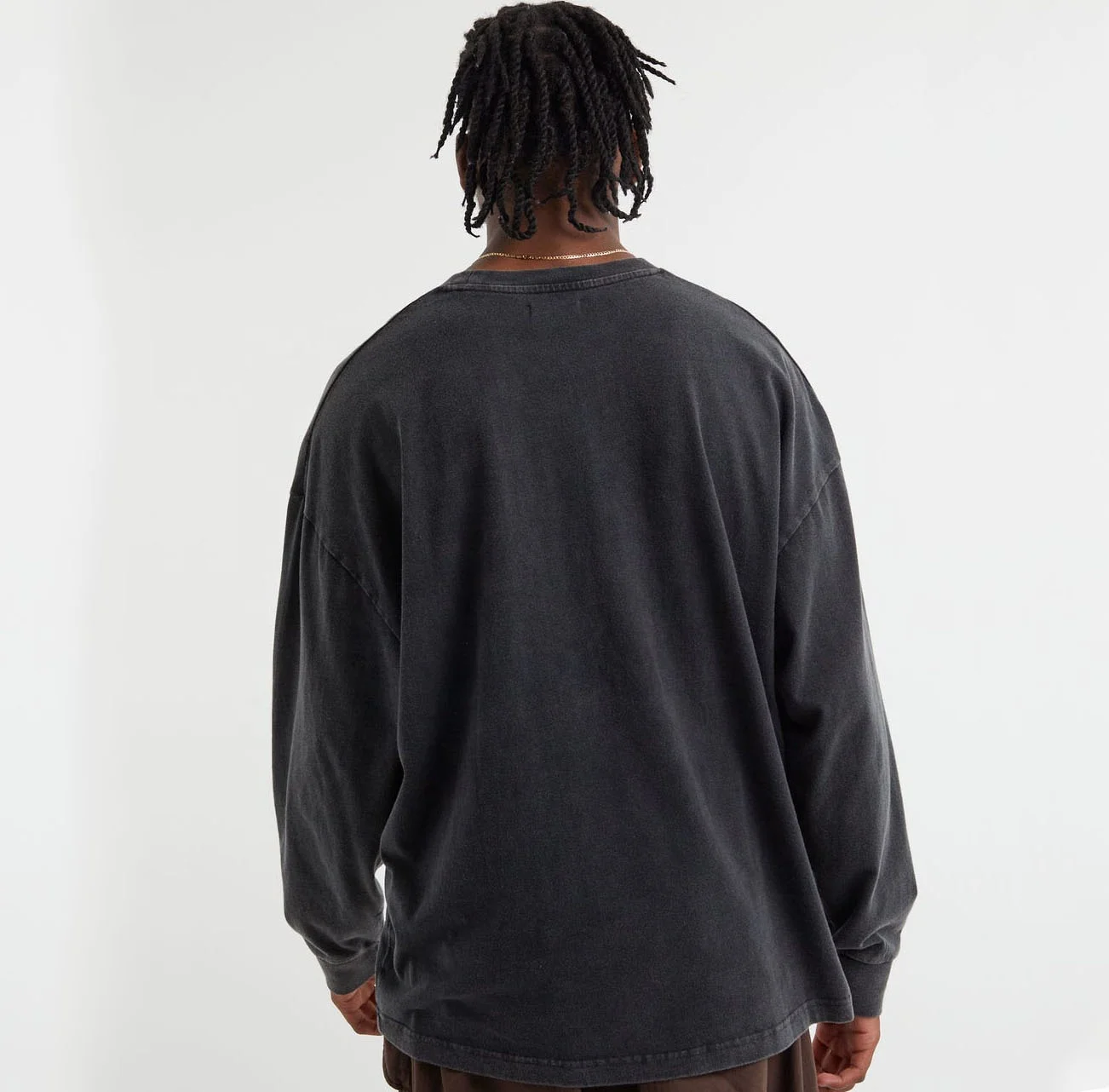 Custom Vintage High Quality 100% Cotton 250gsm Black Screen Printing Oversized Long Sleeve T Shirt For Men