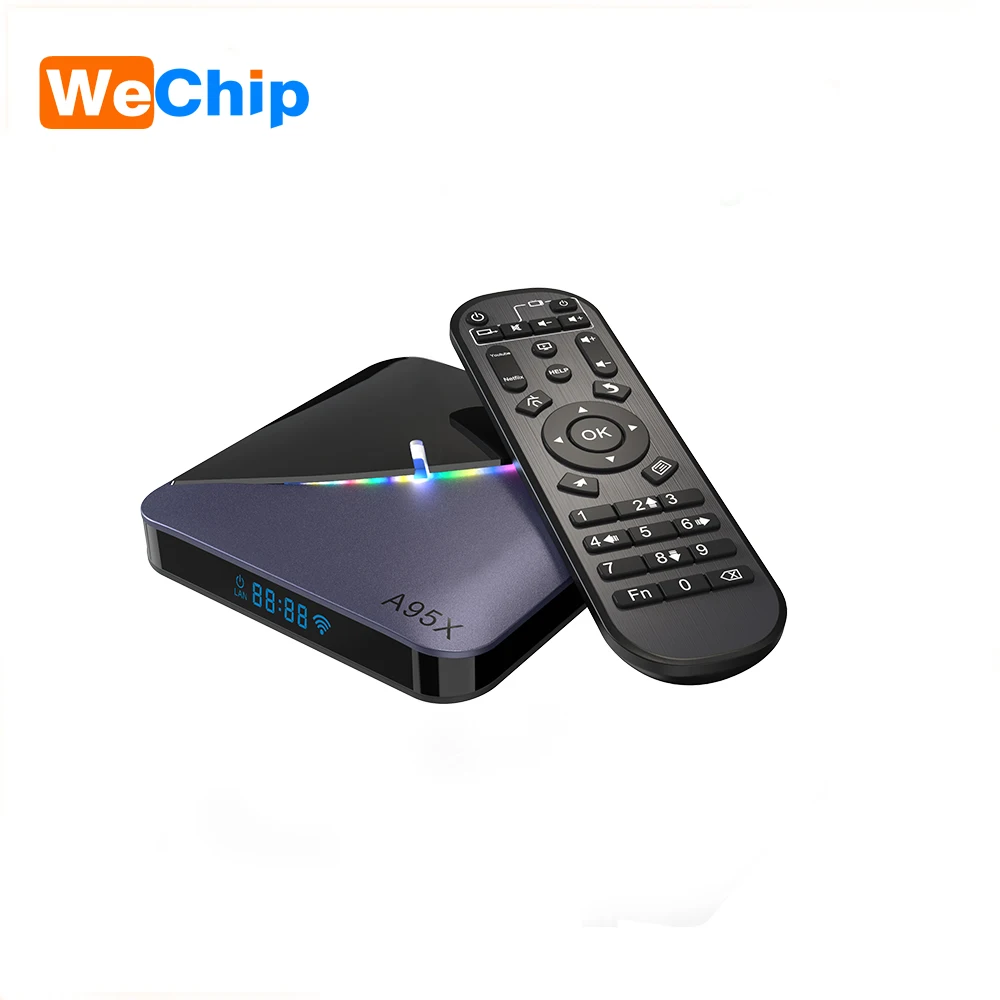 
RGB Light tv box Android 9.0 amlogic s905x3 a95xf3 slim plex media server 