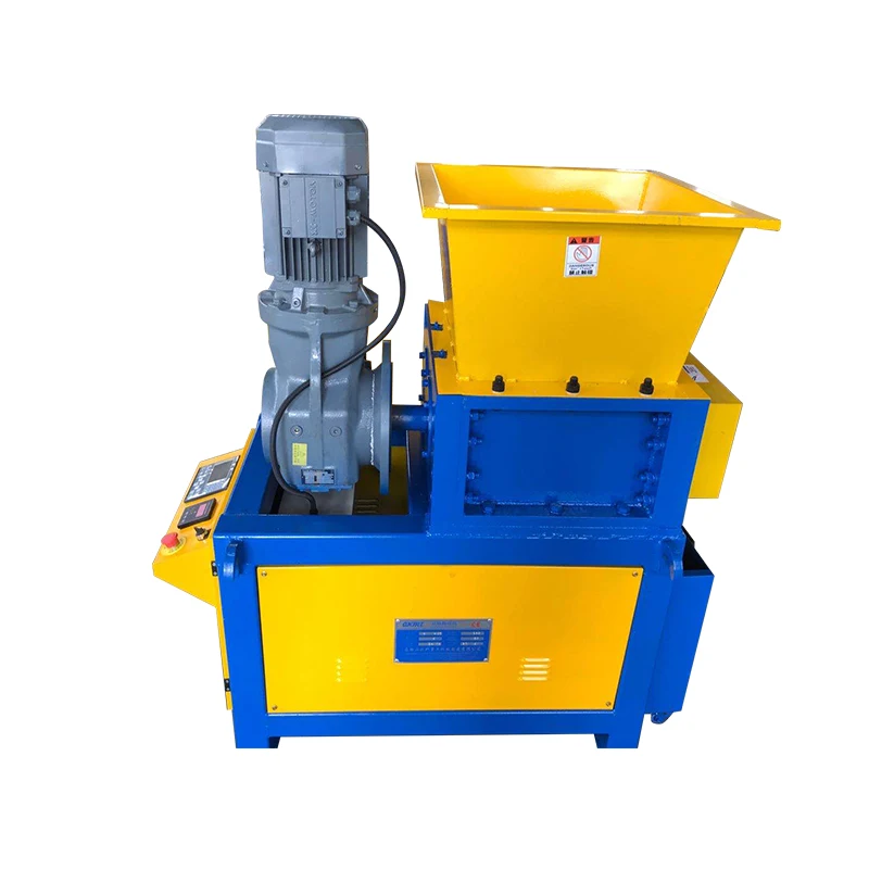 Industrial waste film bottle bag strap tire recycling double shaft plastic shredder machine for sale