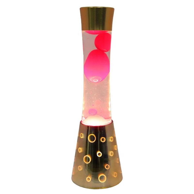Motion volcano night light new products metal base pink liquid floating indoor lava lamp wholesale
