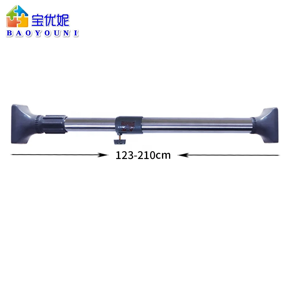 BAOYOUNI Stainless Steel Bathroom Extension Rod Shower Curtain Rods Hanging Rails 123-210cm
