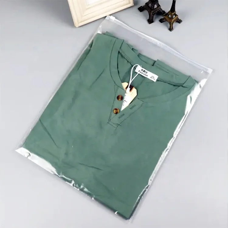Wholesale Custom printed zipper bikini swimwear Clothes T Shirt packaging bag slider Zip Lock plastic poly bag for clothing
