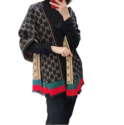 Новый дизайн модный роскошный хиджаб для женщин осенне-зимний шерстяной спиннинг двухсторонний утолщенный теплый чистый красный шарф с принтом