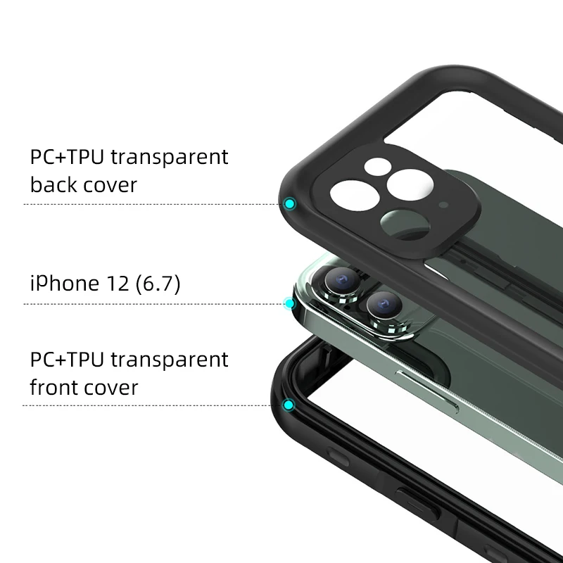 Доступно для iPhone12 Pro max водонепроницаемый чехол Маленькая прозрачная всеобъемлющая оболочка