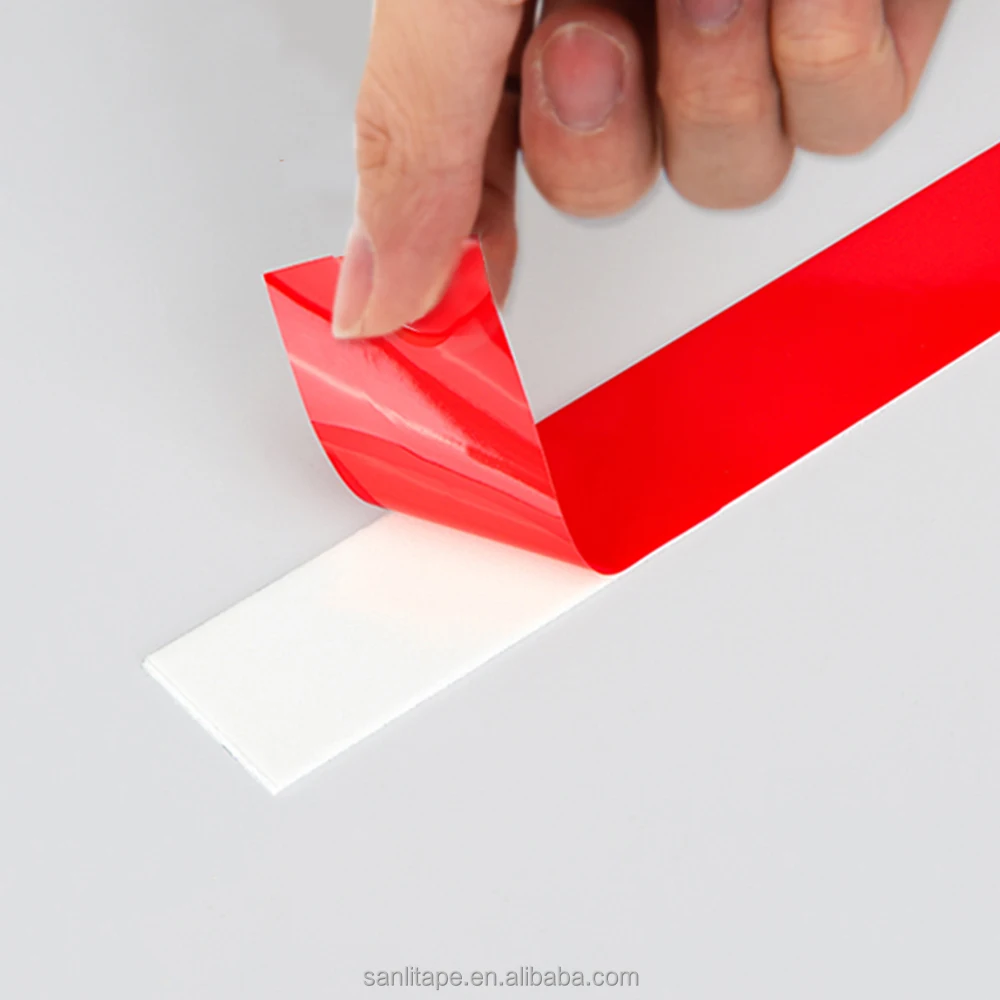 Factory Double Sided Adhesive Foam Tape  Red Film High Sticky White PE foam 1mm* 25mm*2m