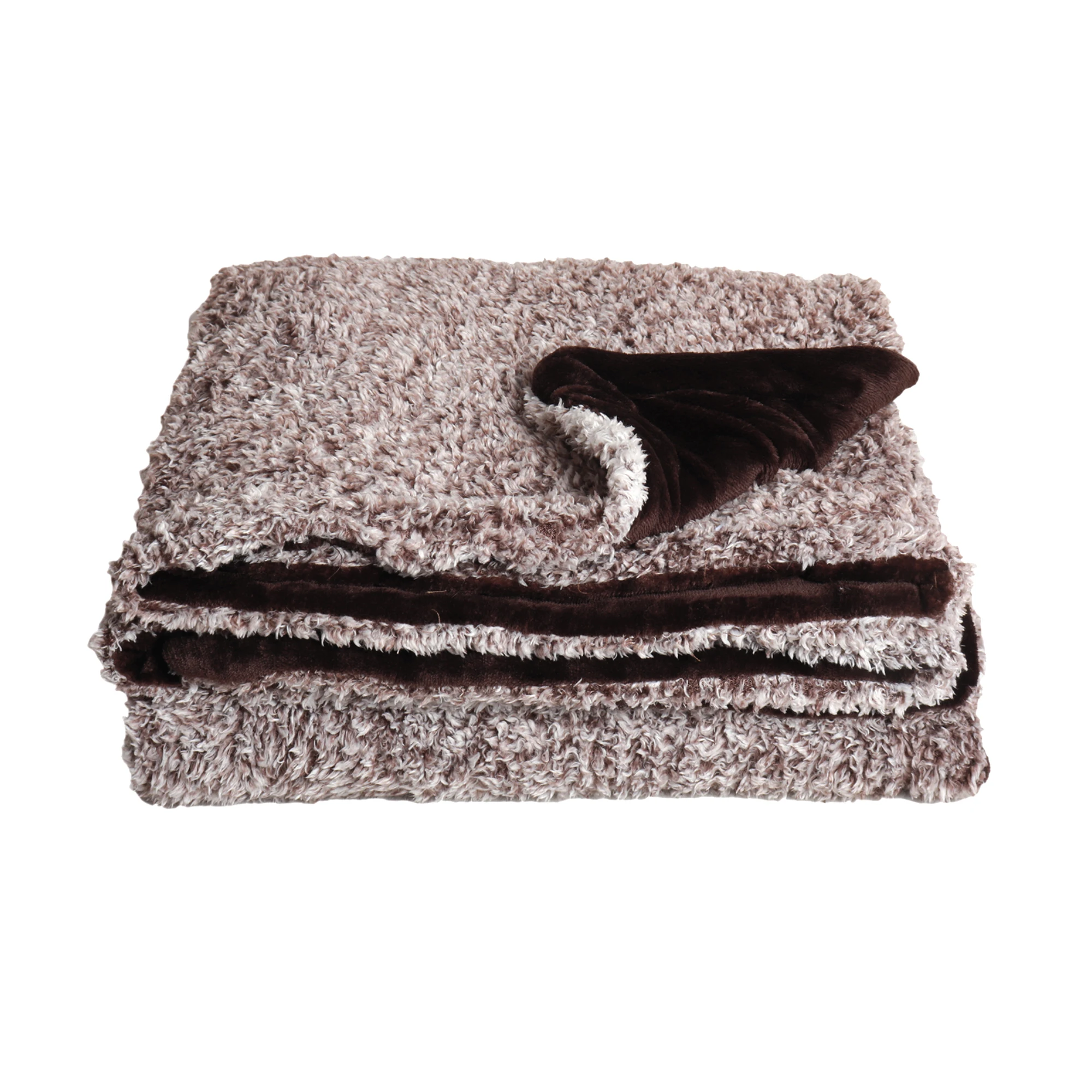 Knit Sherpa Throw Blanket for Couch Beige Checkered Reversible Blankets for Winter Super Soft Cozy Knitted Blanket