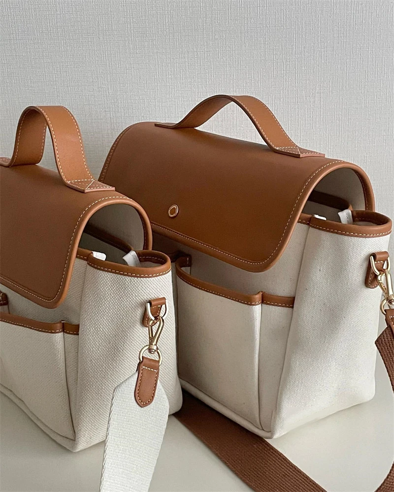 Hot Canvas Mommy Bag Satchel Large Capacity Handbags Multifunctional Messenger Chic Crossbody Casual Baby Mother Diaper