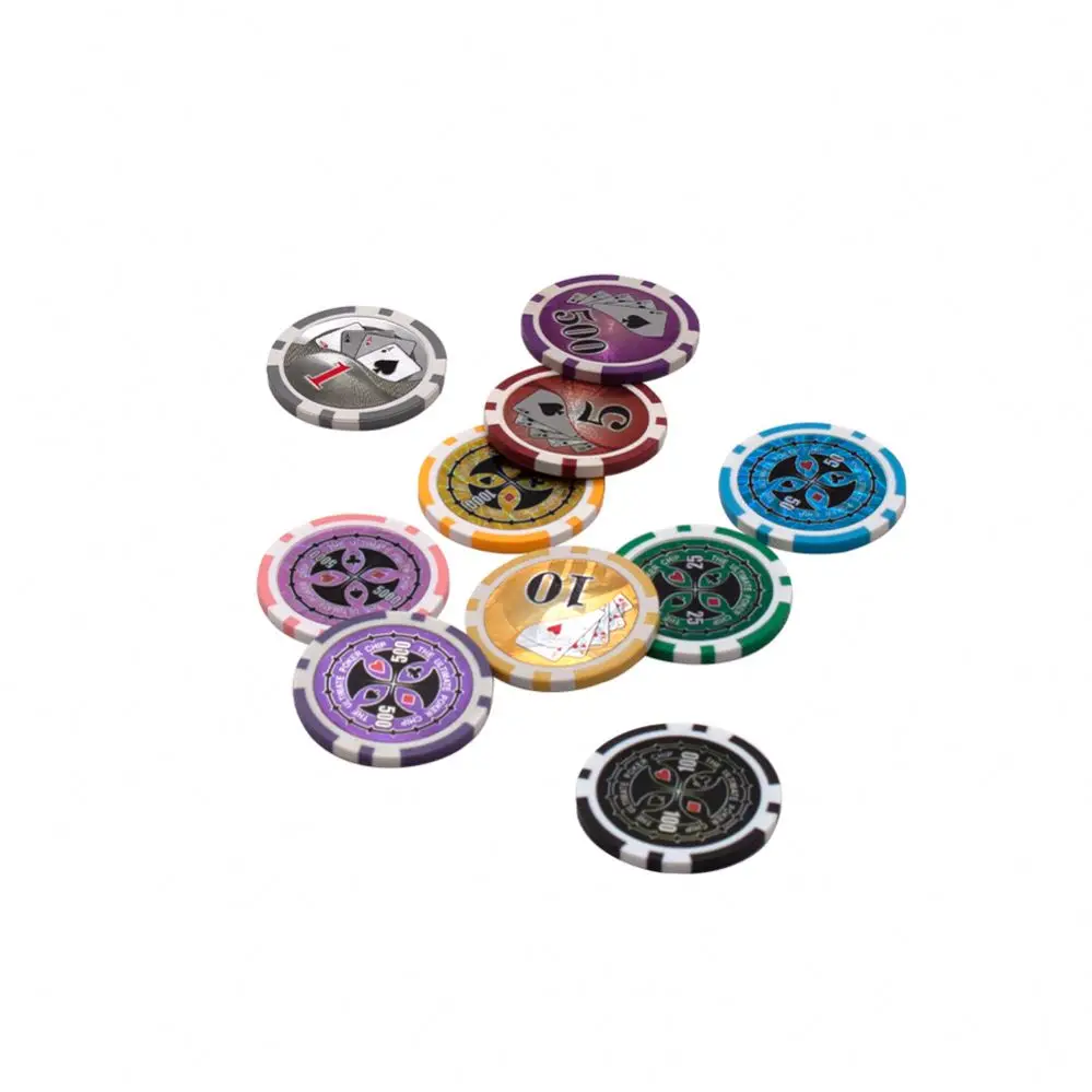 Customised Logo Hologram Sticker 40*3mm 11.5g Casino ABS and Metal Slug Ready to ship Poker Chips